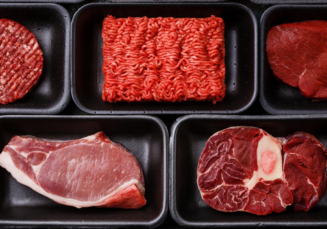 разнообразие от червени меса