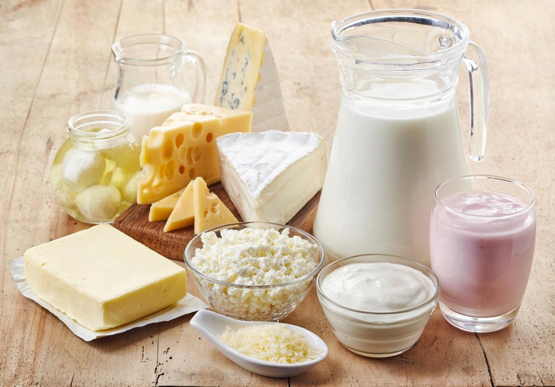 Tabelle von Milchprodukten