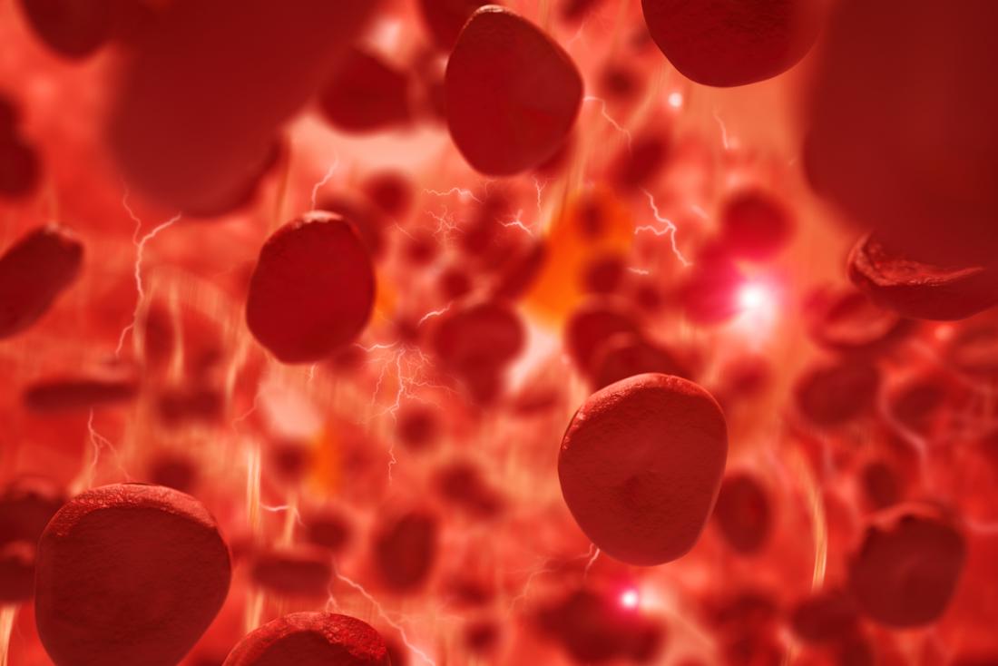 Тромбоцити на червени кръвни клетки.