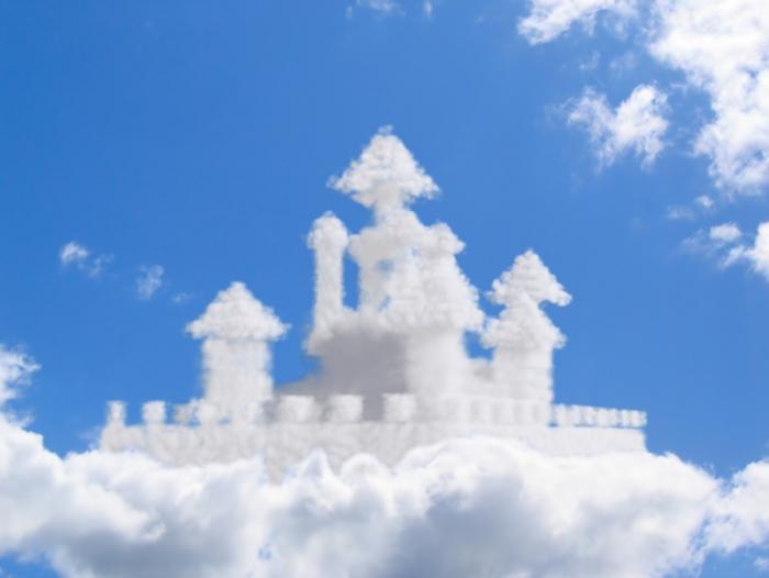 castelo feito de nuvens