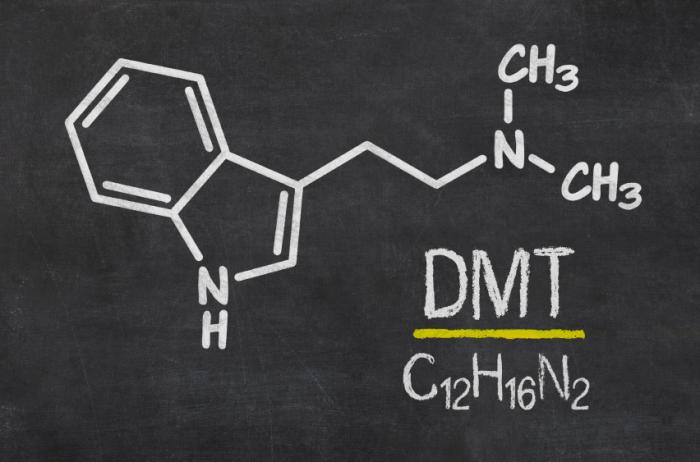 Il simbolo chimico per DMT.