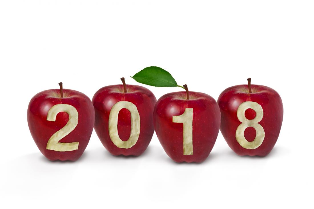 Ябълки с 2018 гравирани
